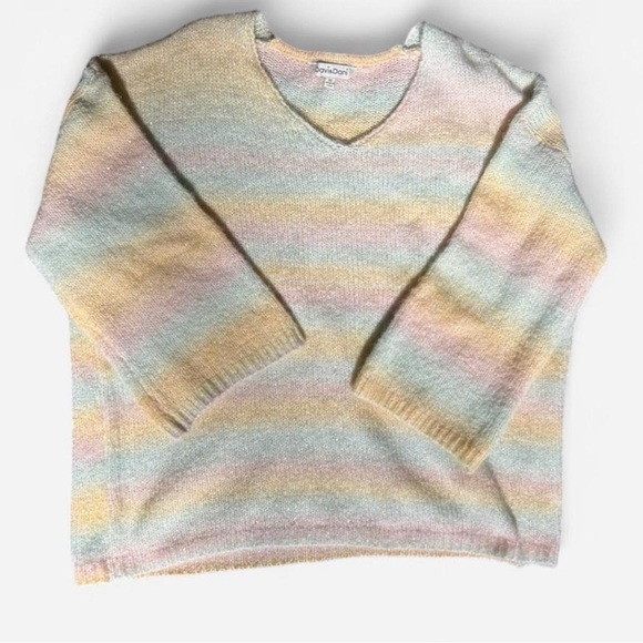 DAVI & DANI Sweaters - Medium Pastel rainbow oversized sweater